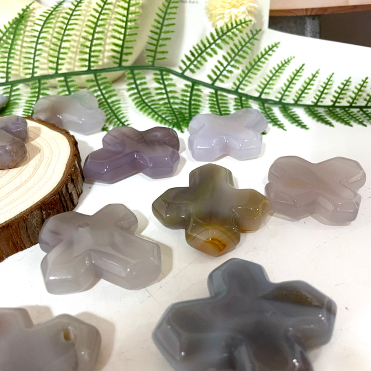 10PCS Agate Crucifix Crystal Healing Stone Home Decoration From IG Crystal