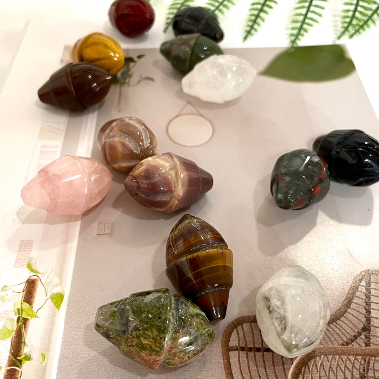 IG Crystal 1.5 Inch High Quality Natural Ice Cream Crystals 10 Counts Healing Stone Home decoration