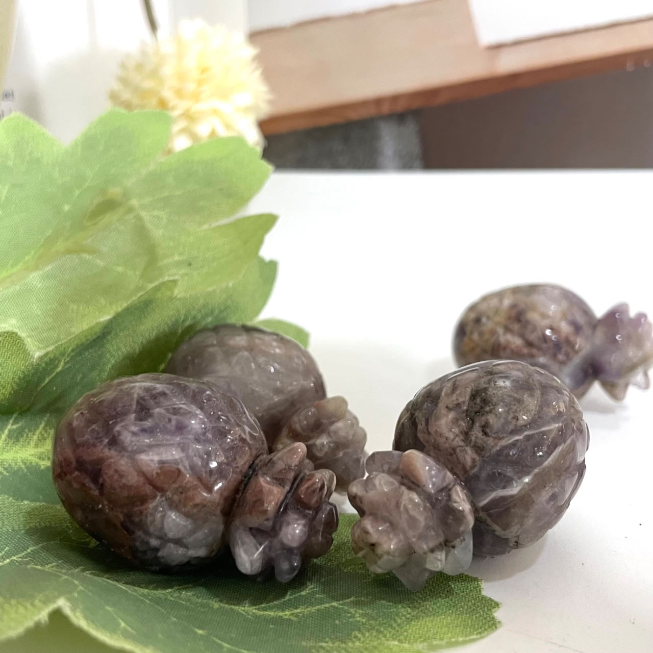 4PCS Small Amethyst Pineapple Healing Crystal Home Decoration From IG Crystal