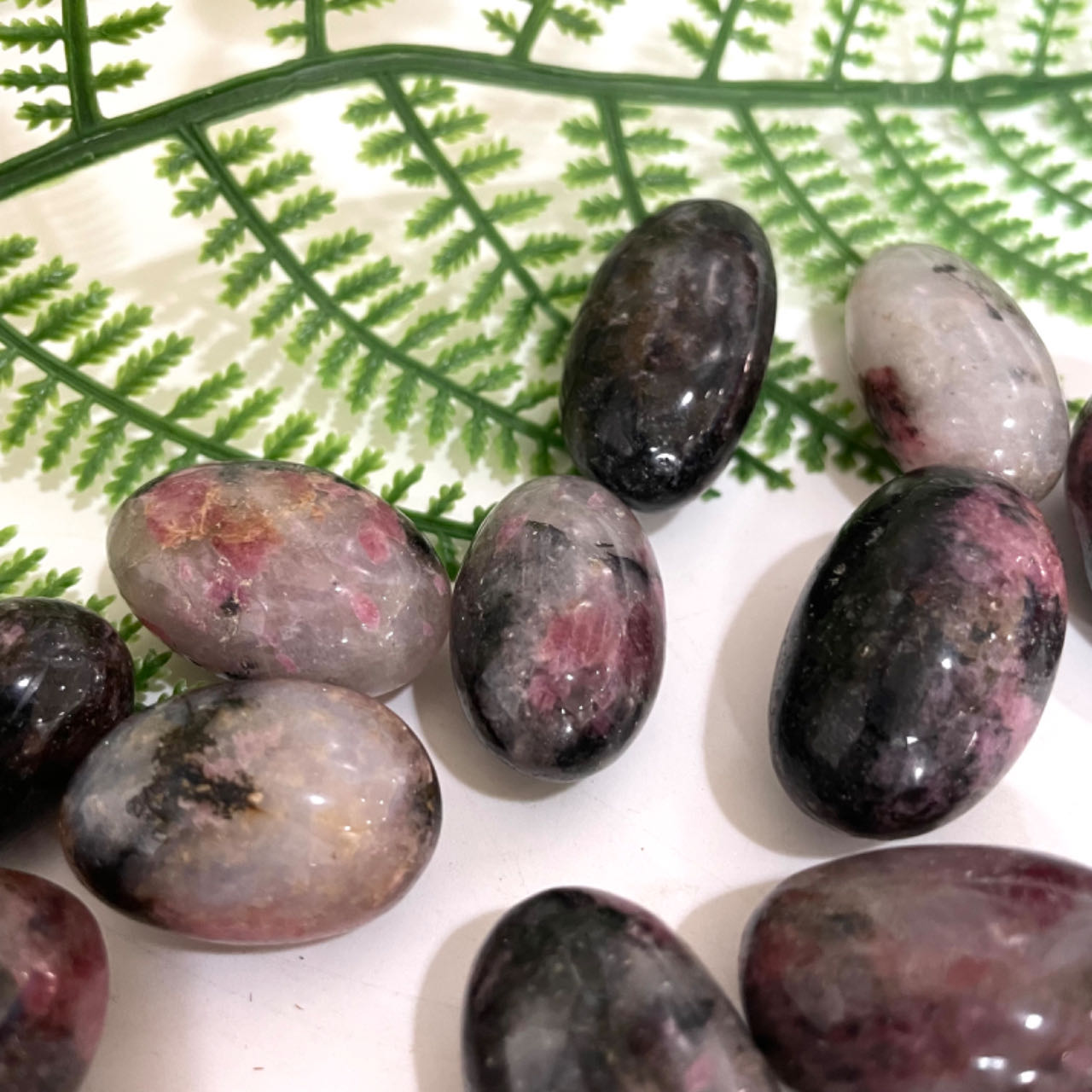 25~30PCS Pink Black Rhodonite Oblong Shape Natural Stone Crystal Healing Power Energy Gifts From IG Crystal
