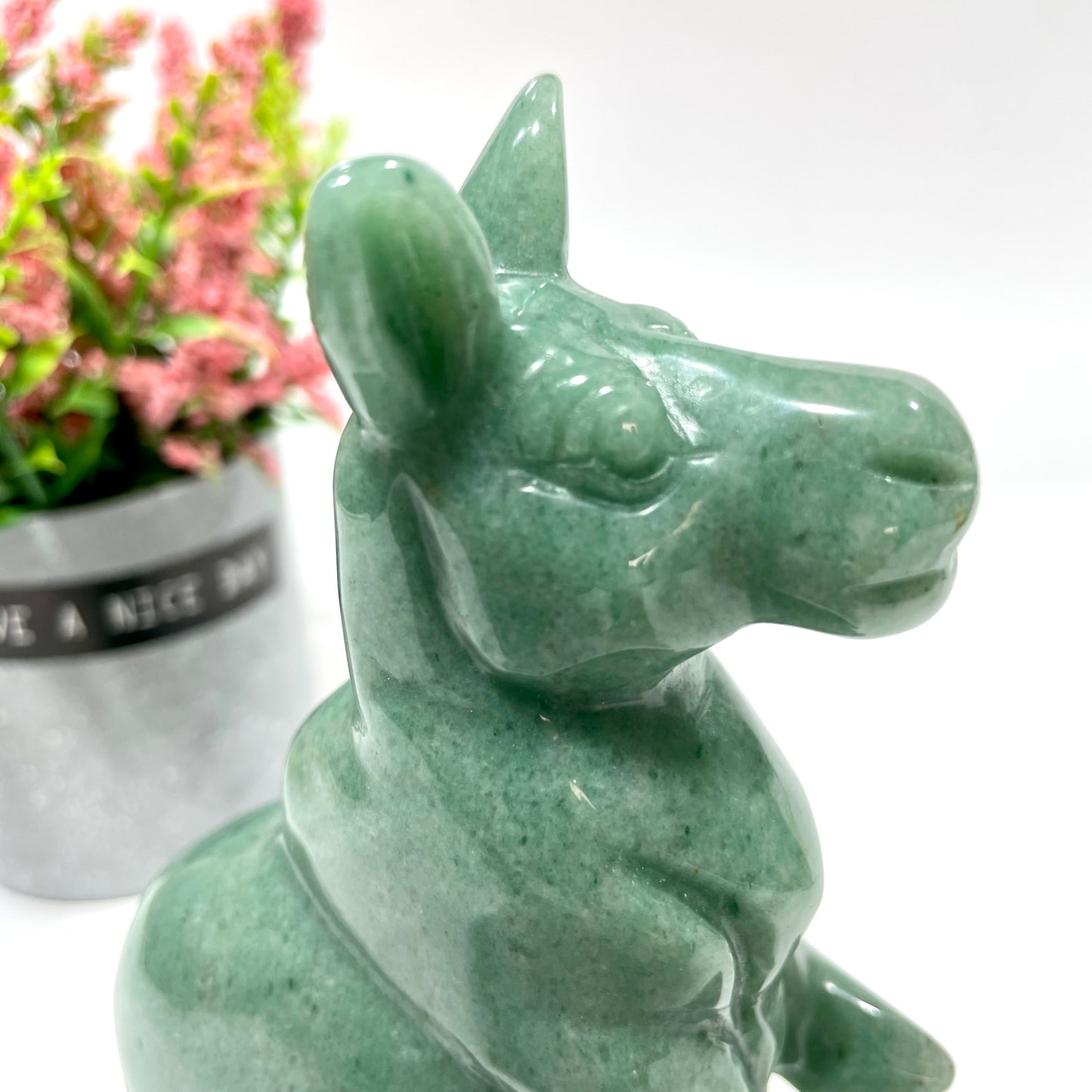 1 Count Green Aventurine Kangaroo Crystal Carving Healing Stones Natural Stone Chakra Balancing Reiki Home Office Decor From IG Crystal