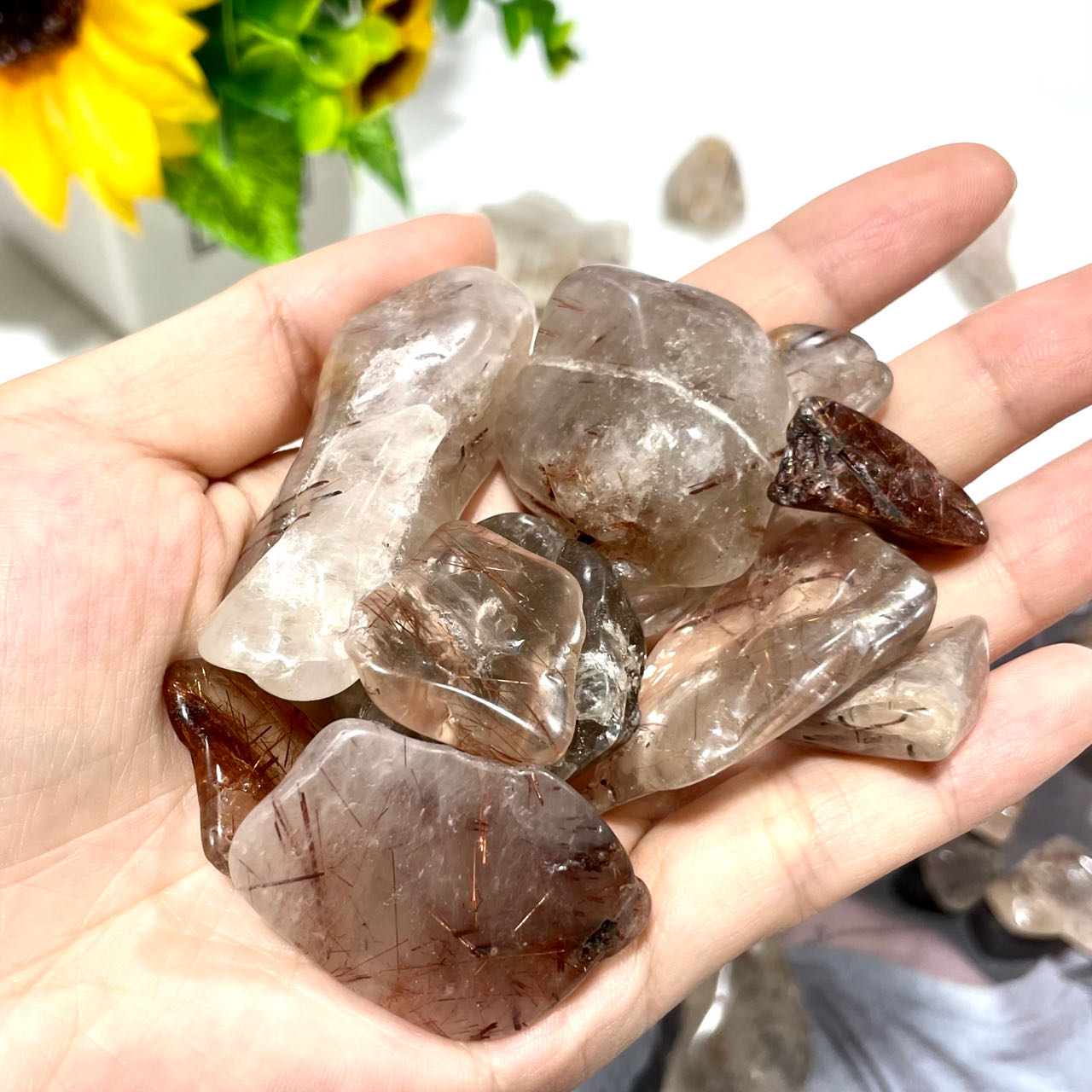 300G Rutile Raw Gemstone Freedom Shape Natural Stone Tumbling Cabbing Polishing Gem Mining Chakra Balancing Reiki Healing Good Luck Home Office Decor From IG Crystal