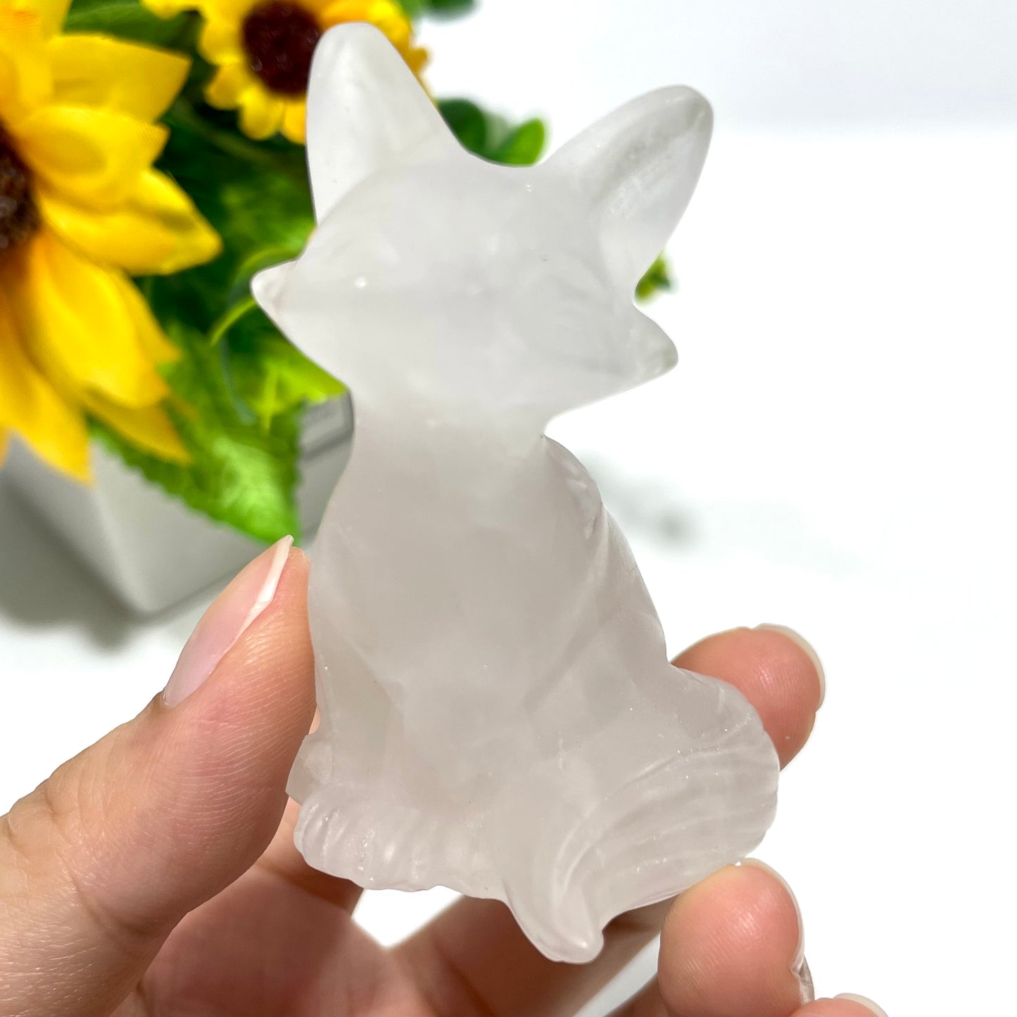3 Counts Different Materials Fox Crystal Carving Healing Stones Natural Stone Chakra Balancing Reiki Home Office Decor From IG Crystal
