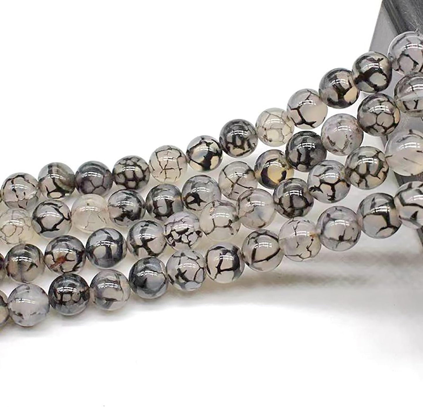DIY 8mm 100 Counts Beads With Spacer Needle Black Onyx Agate Lepidolite Prehnite Lemon Jade Turquoise Yellow Tiger Eye Rose Quartz Red Jasper Moss Agate Amethyst Black Obsidian Original Natural Stone Beads Gemstone Round Loose Beads From IG Crystal