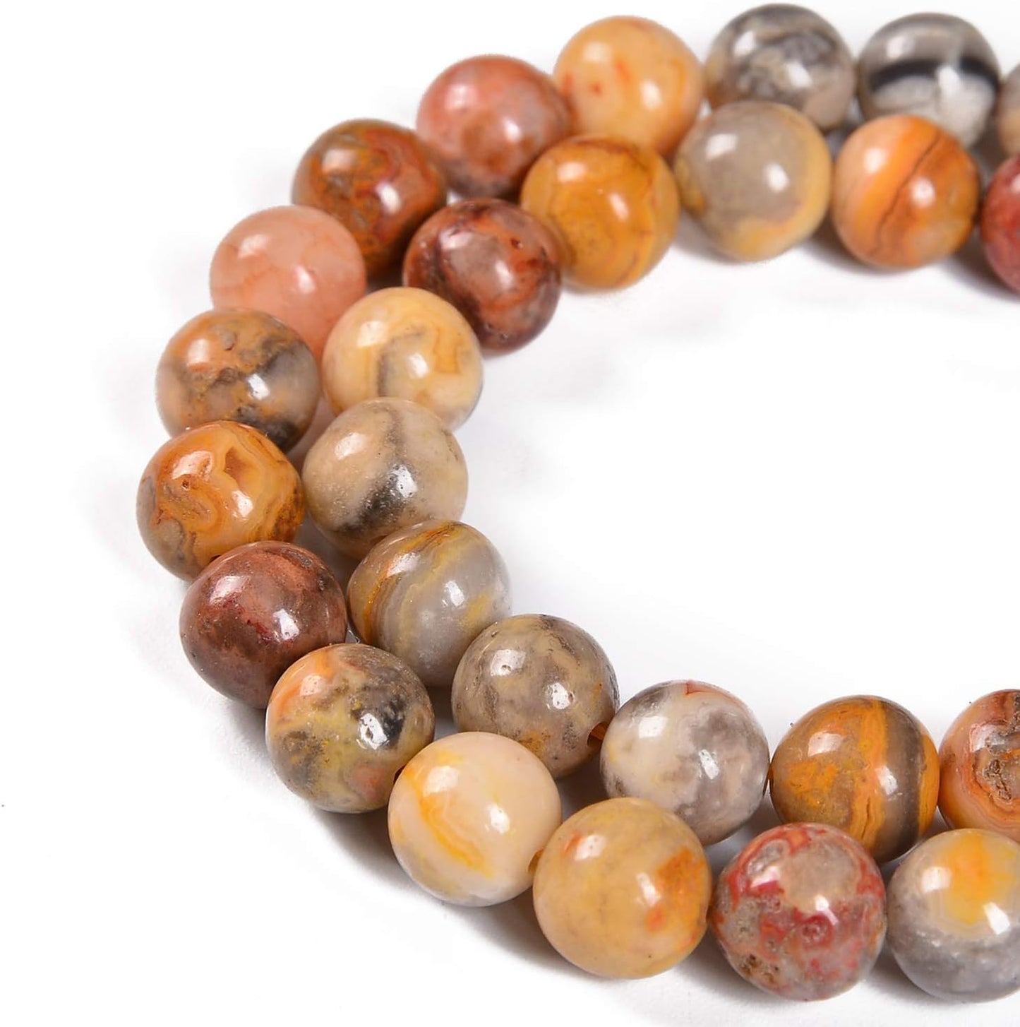DIY 8mm 100 Counts Beads With Spacer Needle Black Onyx Agate Lepidolite Prehnite Lemon Jade Turquoise Yellow Tiger Eye Rose Quartz Red Jasper Moss Agate Amethyst Black Obsidian Original Natural Stone Beads Gemstone Round Loose Beads From IG Crystal