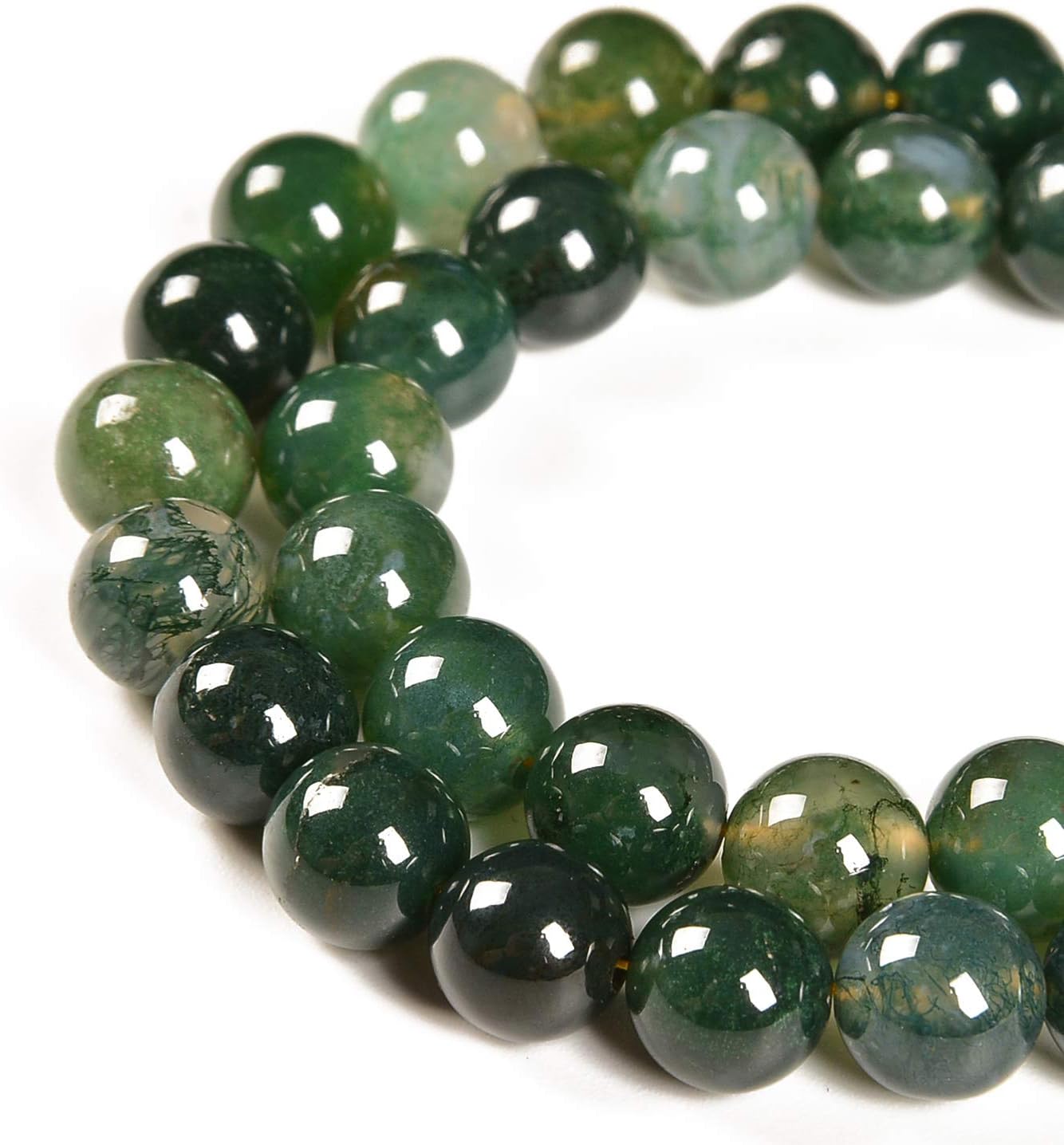 DIY 8mm 100 Counts Beads With Spacer Needle Black Onyx Agate Lepidolite Prehnite Lemon Jade Turquoise Yellow Tiger Eye Rose Quartz Red Jasper Moss Agate Amethyst Black Obsidian Original Natural Stone Beads Gemstone Round Loose Beads From IG Crystal