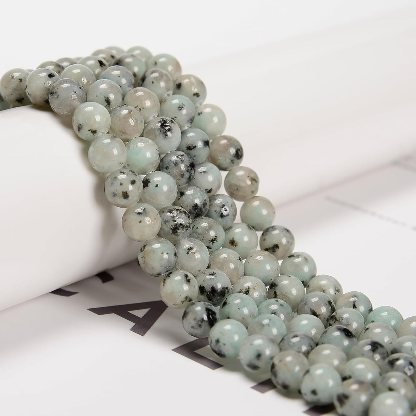 DIY 8mm 100 Counts Beads With Spacer Needle Black Onyx Agate Lepidolite Prehnite Lemon Jade Turquoise Yellow Tiger Eye Rose Quartz Red Jasper Moss Agate Amethyst Black Obsidian Original Natural Stone Beads Gemstone Round Loose Beads From IG Crystal