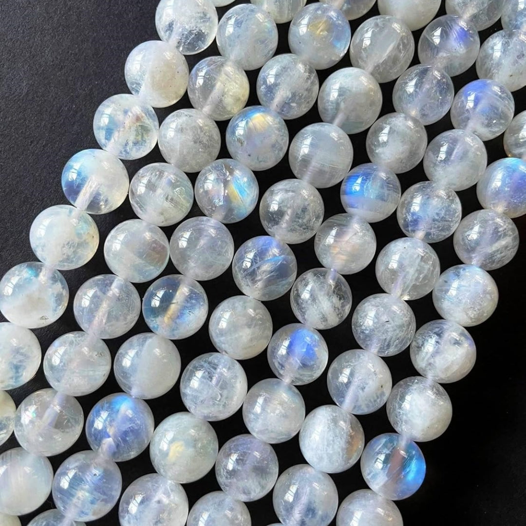 【VIP】8 Spoons Crystal Beads With Spacer Needle DIY Bracelets Moonstone Sunstone Crakle Amethyst Green Garden Quartz Rose Quartz Rainstone Citrine Rainbow Fluorite Copper Rutile Black Flower Agate Black Tiger Eye Black Tourmaline and so on