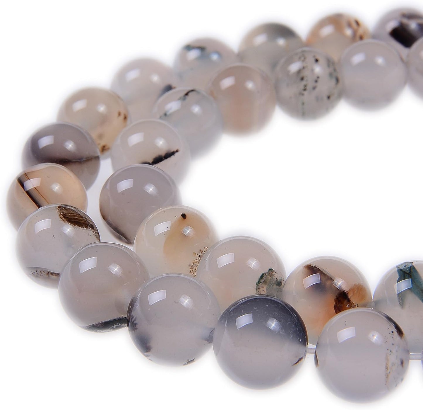 DIY 8mm 100 Counts Beads With Spacer Needle Black Onyx Agate Lepidolite Prehnite Lemon Jade Turquoise Yellow Tiger Eye Rose Quartz Red Jasper Moss Agate Amethyst Black Obsidian Original Natural Stone Beads Gemstone Round Loose Beads From IG Crystal