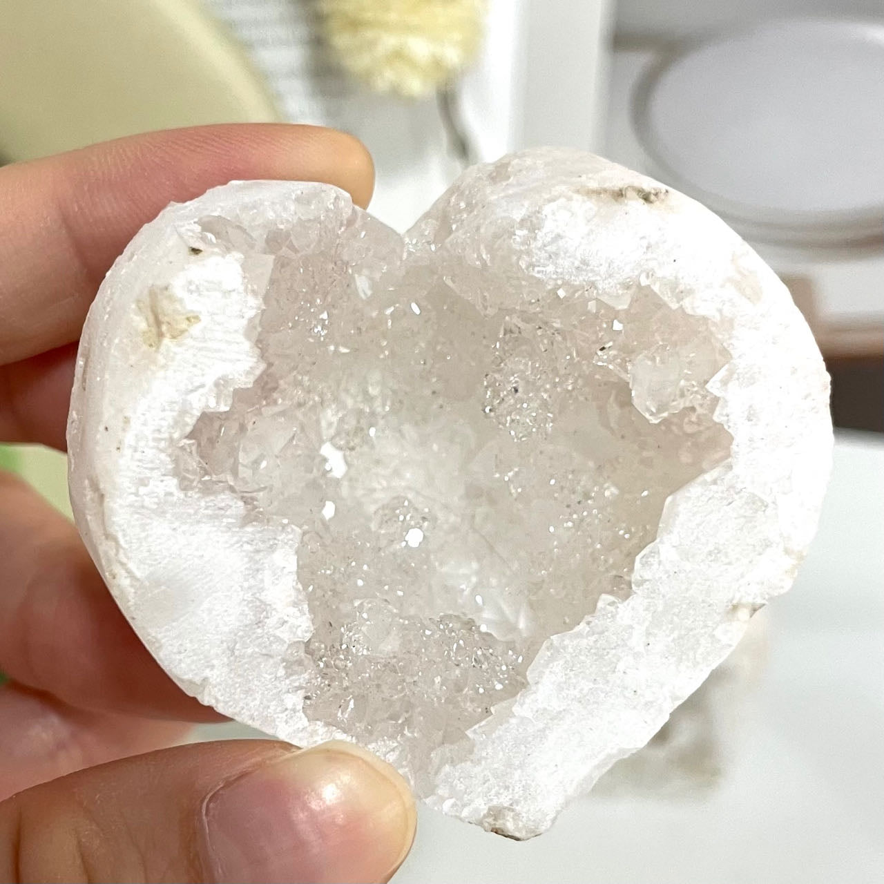 Heart Shape Morocco Agate Geode Healing Crystal Home Decor From IG Crystal
