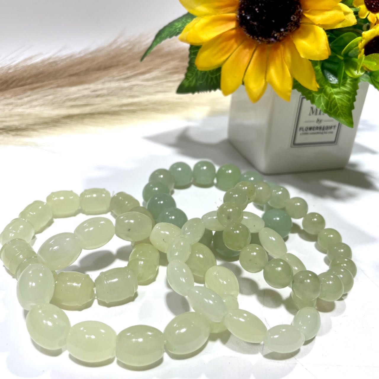 Afghanistan White Jade Bracelets 10mm 12mm 14mm 16mm Round Oval Natural Crystals Healing Stones Crystal Jewelry Shop Pretty Crystals From IG Crystal