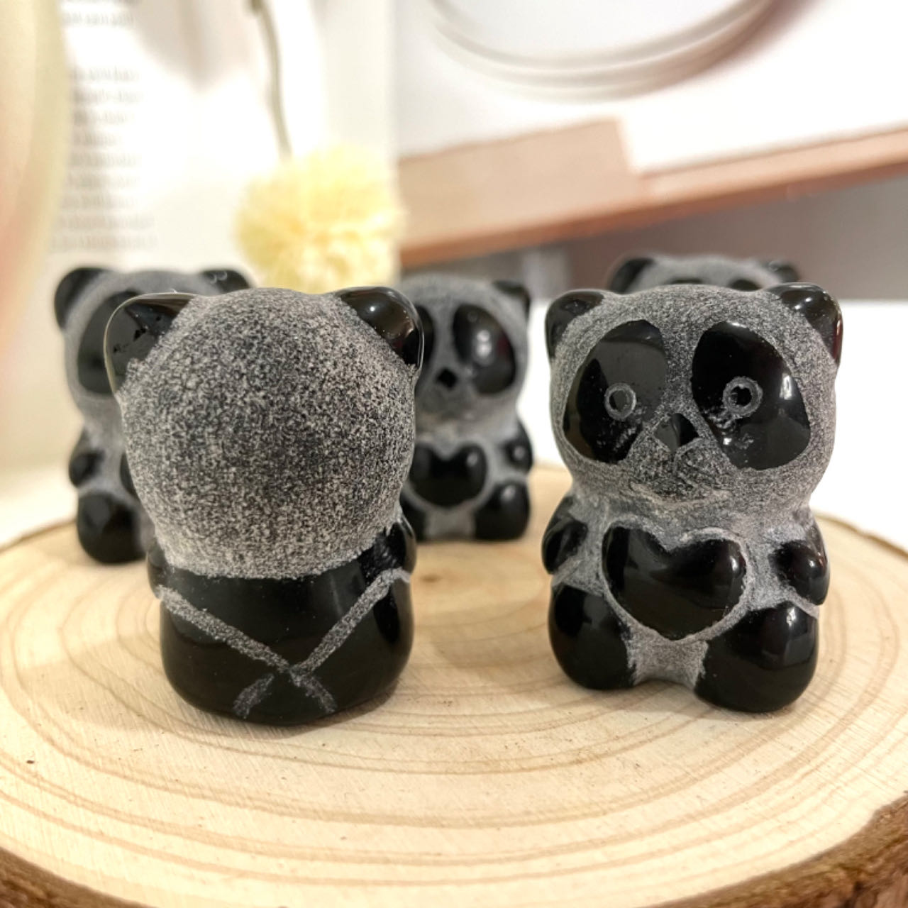 5PCS High Quality Hand-Carved Natural Crystal Panda Statue Set From IG Crystal