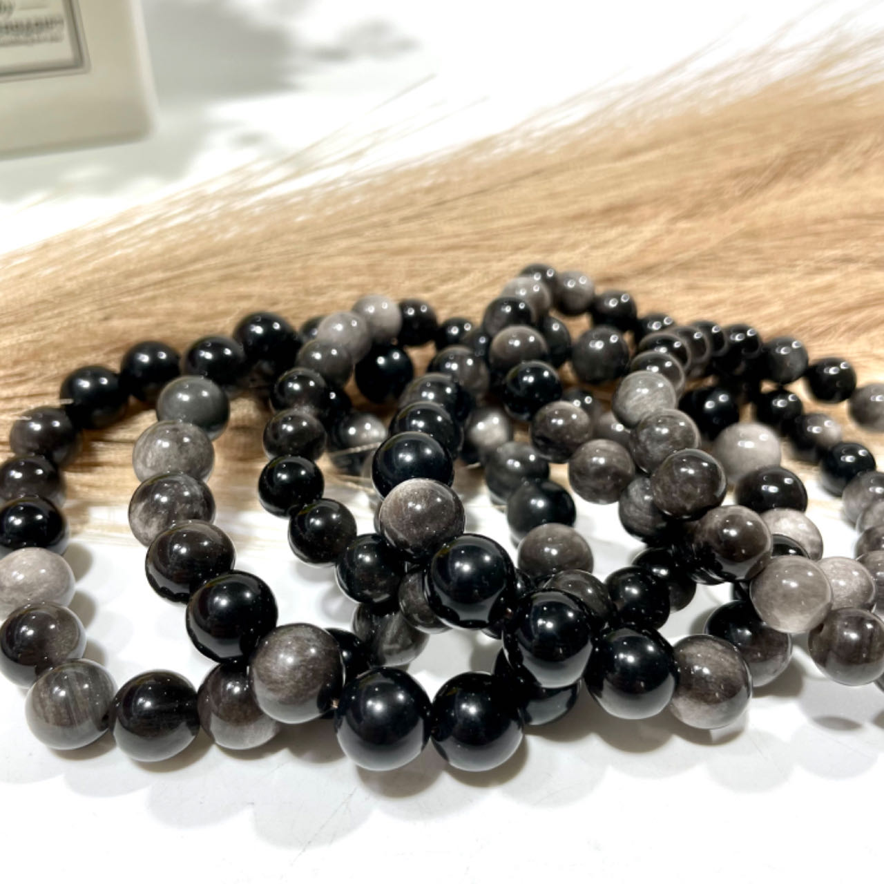Silver Obsidian Crystal Bracelet 8~10mm Energy Healing Crystals Jewelry for Women DIY Bracelet From IG Crystal
