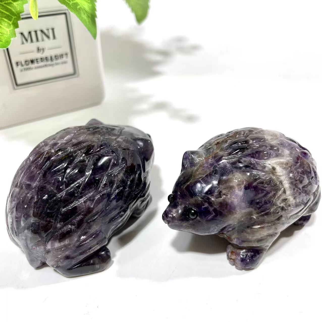 2 Counts Amethyst Hedgehog Crystal Carving Natural Stone Gem Mining Chakra Balancing Reiki Healing Crystal Mystery Crystal Display Crystal Shopping Online Home Office Decor From IG Crystal
