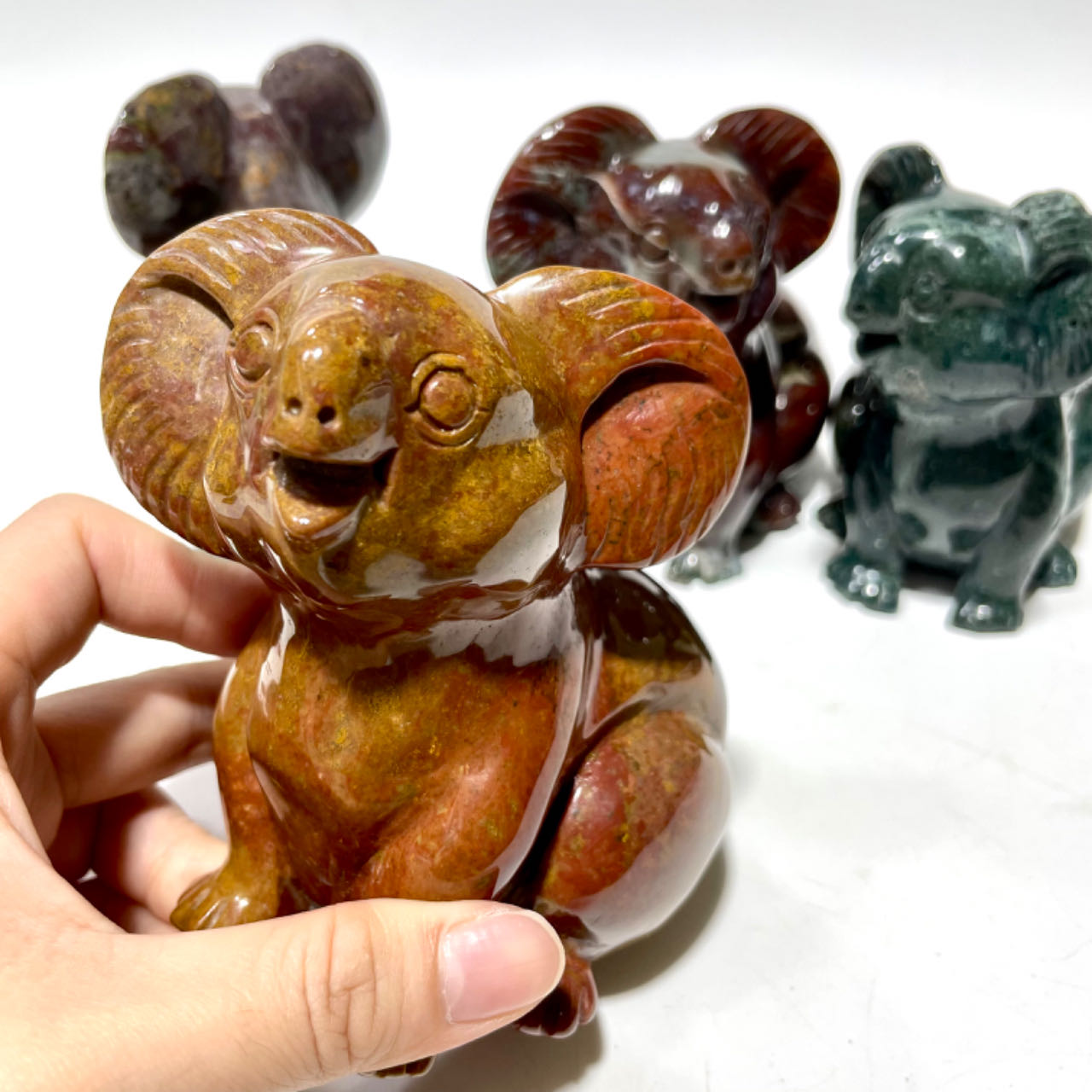 1 Count Ocean Jasper Koala Healing Crystal Gem Reiki Healing Home Decor Crystal Jewelry Shop Pretty Crystals From IG Crystal