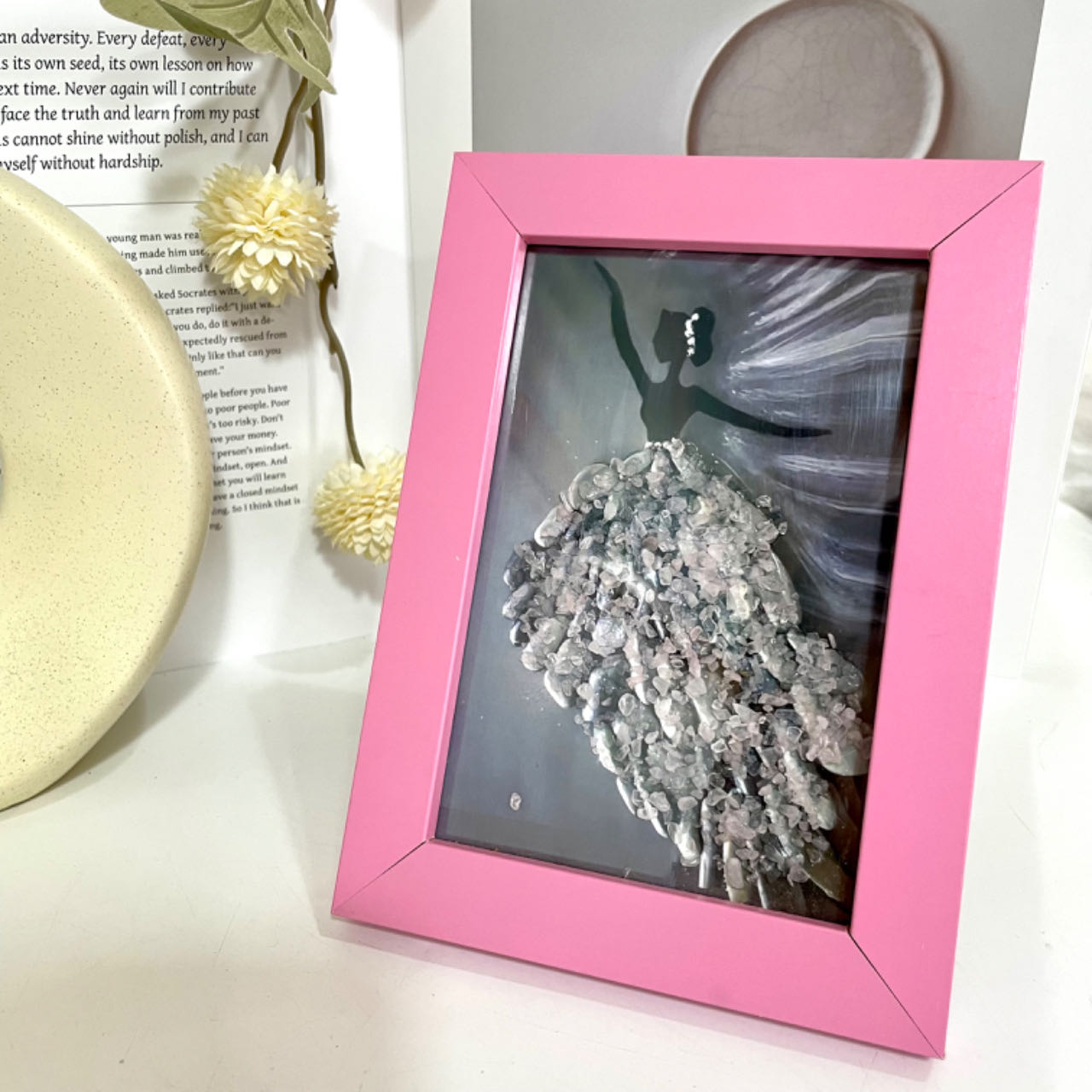Any 2PCS Crystal Table Decoration With Table Top Stand Frame Rose Quartz Yellow Crystal Amethyst Garnet From IG Crystal