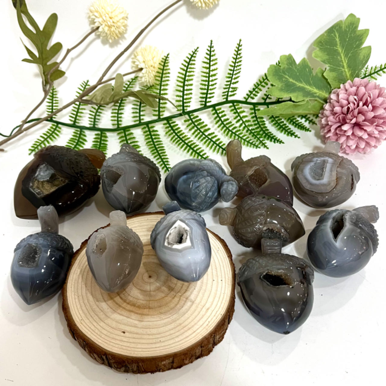 Any 2PCS Druzy Pine Cones Natural Raw Geode From IG Crystal