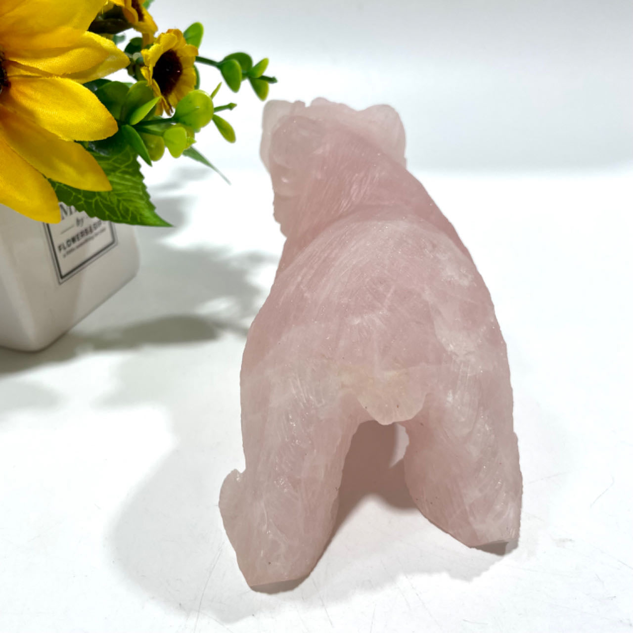 1 Count High Quality Rose Quartz Bear Crystal Carving Healing Crystal Gem Reiki Healing Home Decor Crystal Jewelry Shop Pretty Crystals From IG Crystal