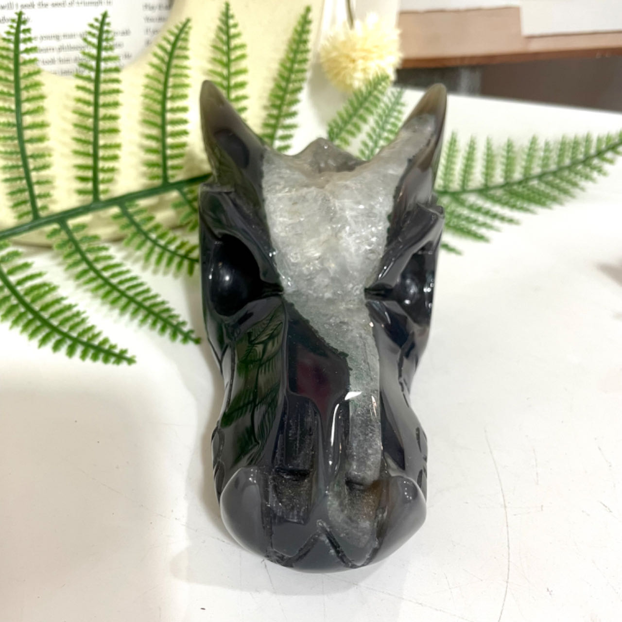 Druzy Dragon Head Natural Raw Geode Healing Stone Home Decoration From IG Crystal