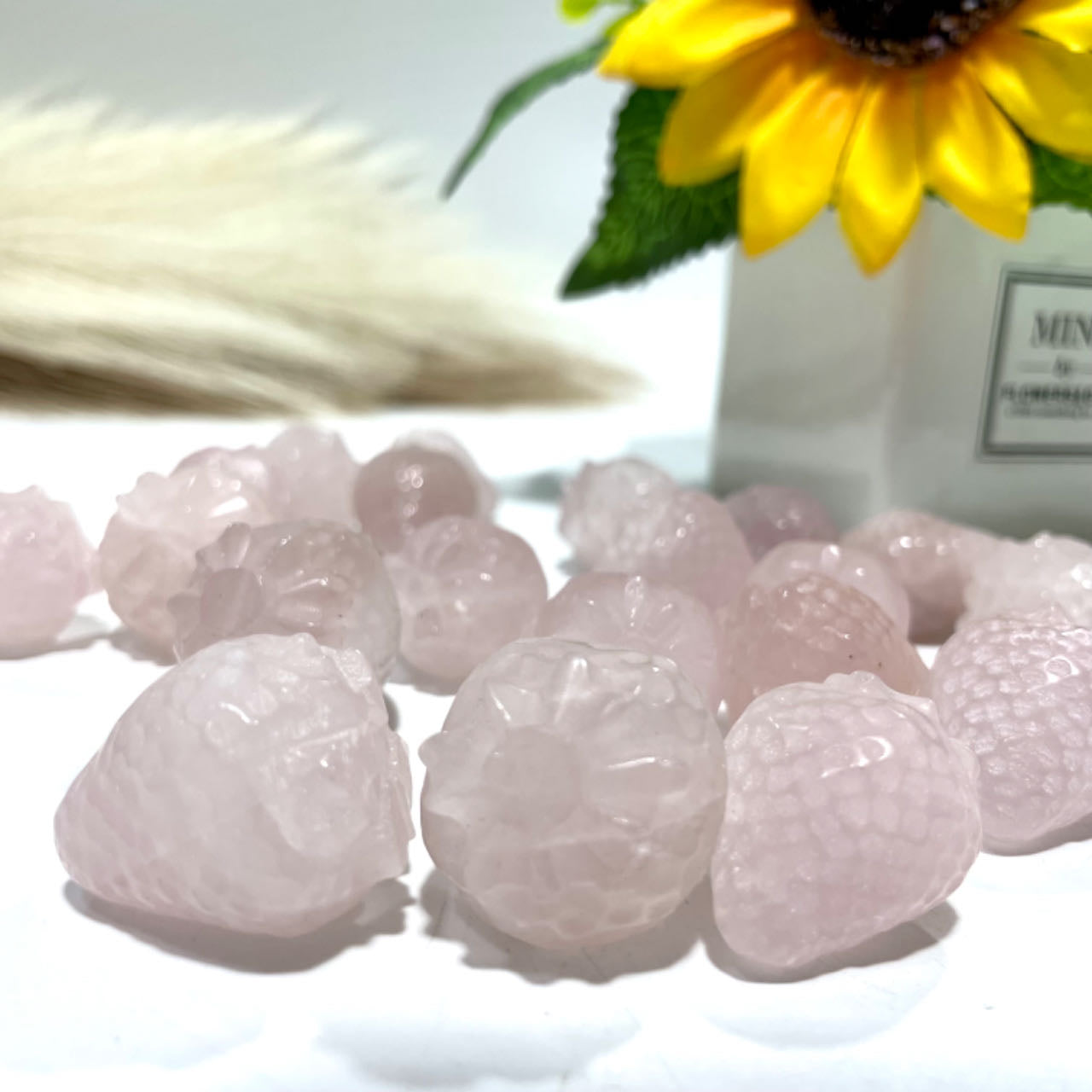 4 Counts Rose Quartz Strawberries Crystal Natural Crystals Healing Stones Crystal Jewelry Shop Pretty Crystals Home Decoration From IG Crystal