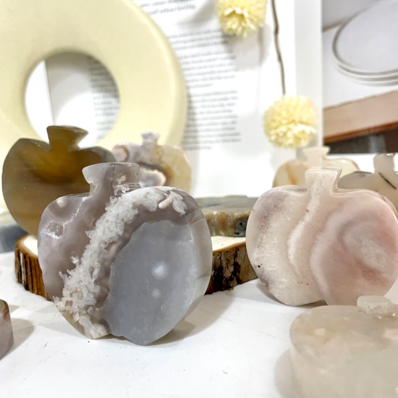 Apple Agate Crystal Healing Stone Stochastic 8~9PCS From IG Crystal