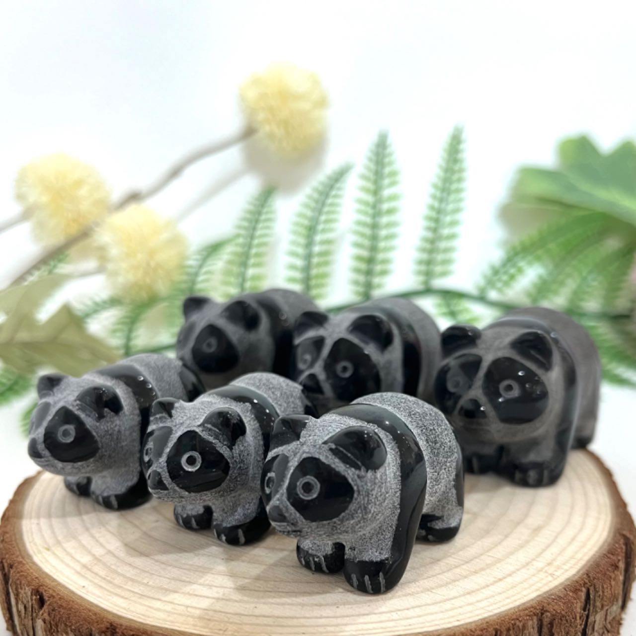 5PCS High Quality Hand-Carved Natural Crystal Panda Statue Set From IG Crystal