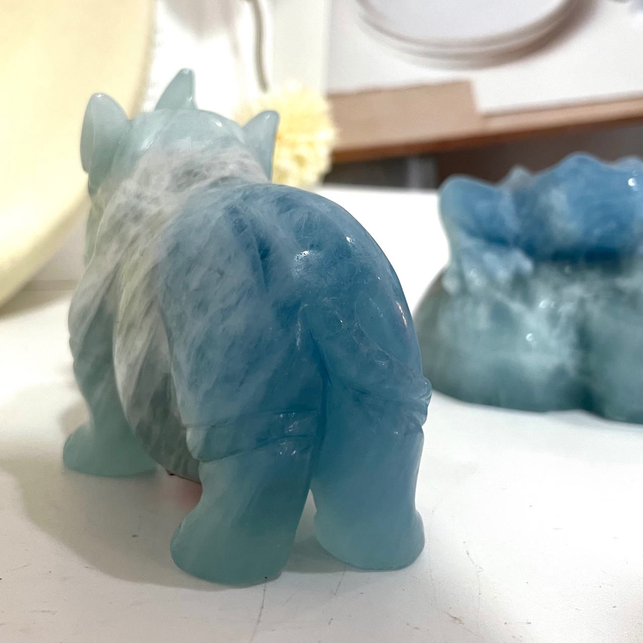 Aquamarine Animals Crystal Rhinoceros Skull And Frog Octopus Skull Healing Stone Home Decoration Stochastic 1PCS From IG Crystal