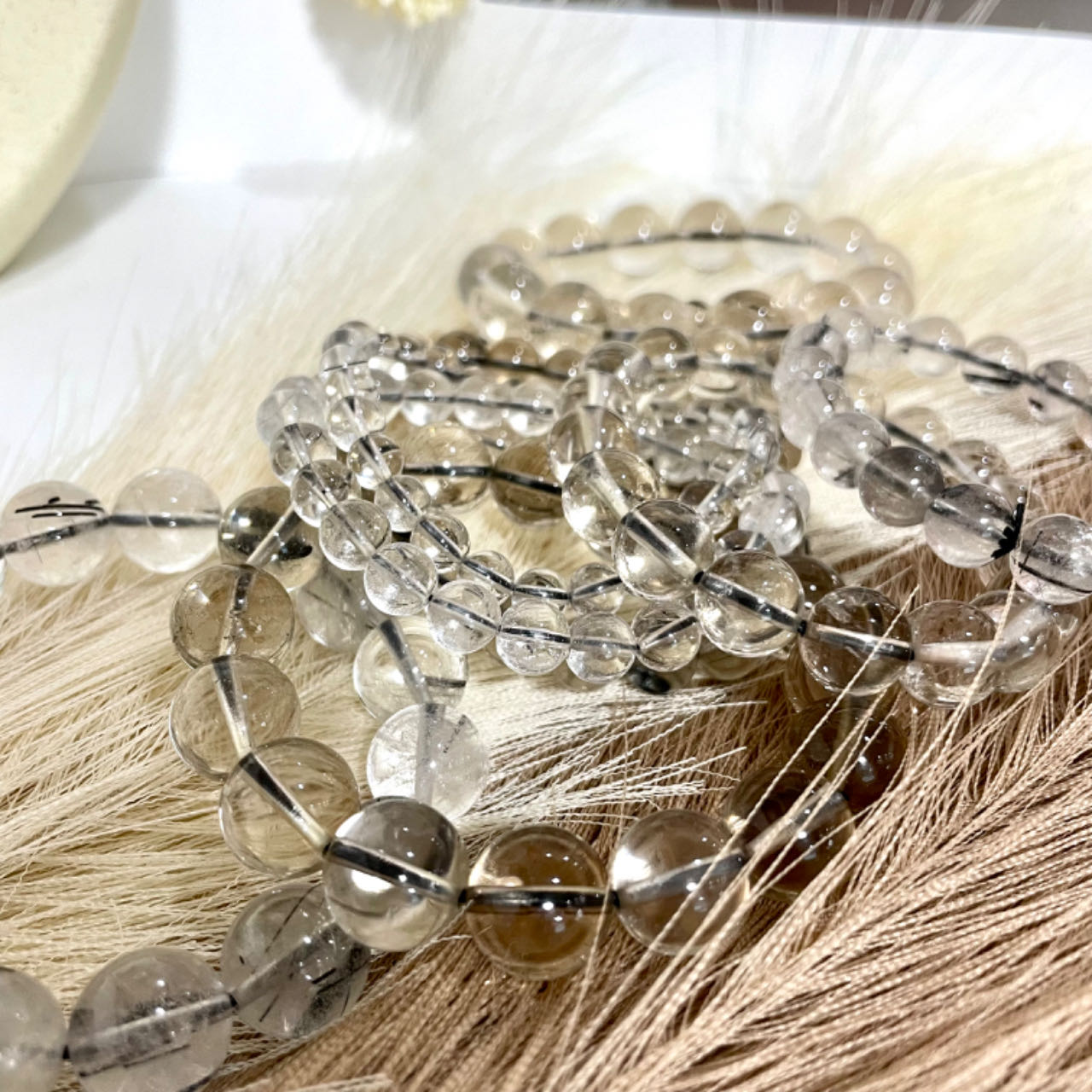Black Rutile Bracelet 6~14mm Energy Healing Crystals Jewelry for Women DIY Bracelet From IG Crystal