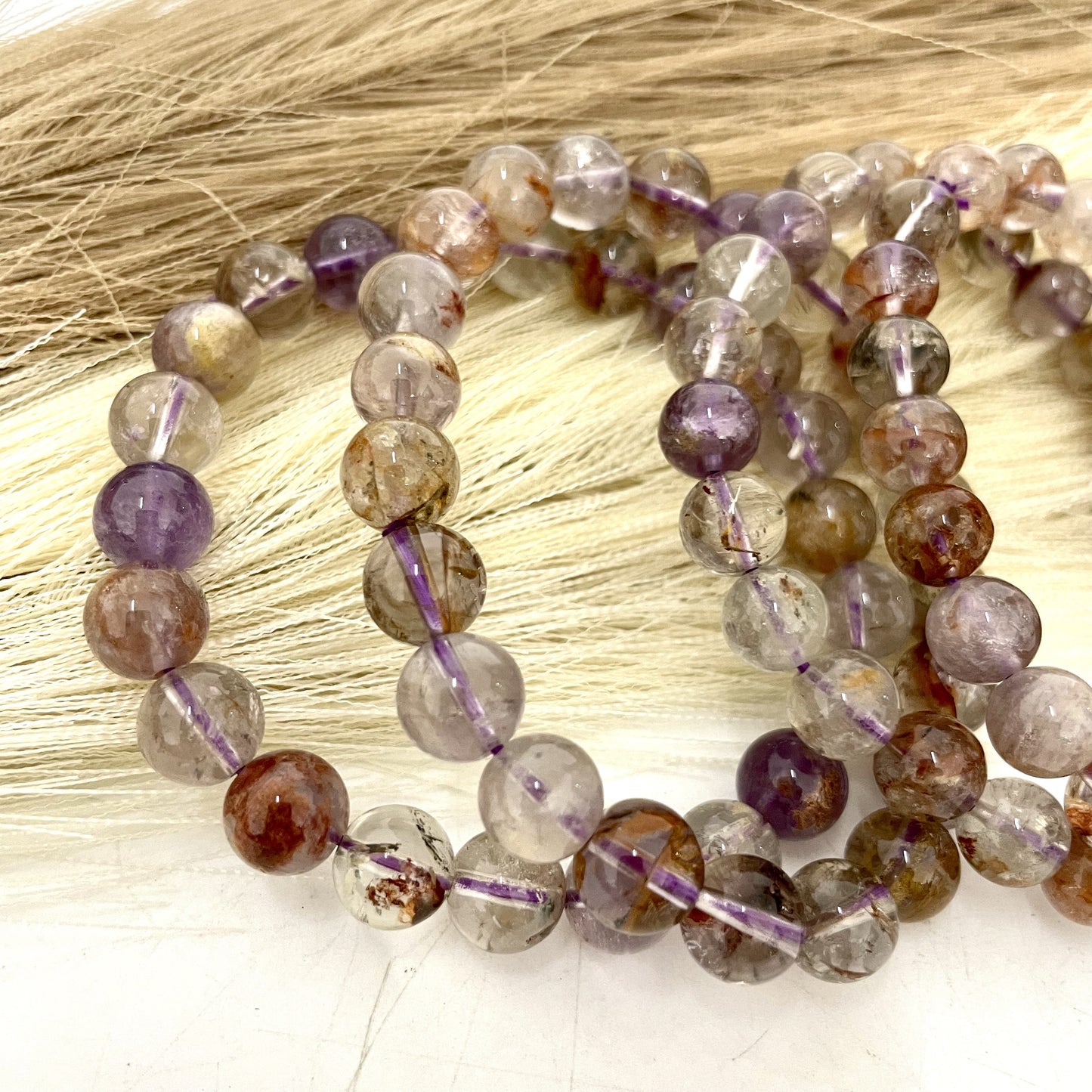 Purple Ghost Crystal Garden Quartz Bracelets 7mm 8mm Natural Crystals Healing Crystals Bracelet for Women and Men Teens Crystal Jewelry Shop Pretty Crystals From IG Crystal