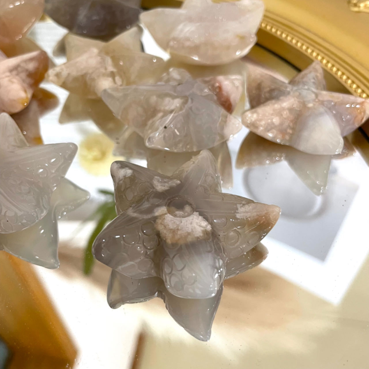 Stochastic 10PCS Star Shape Crystal Agate From IG Crystal