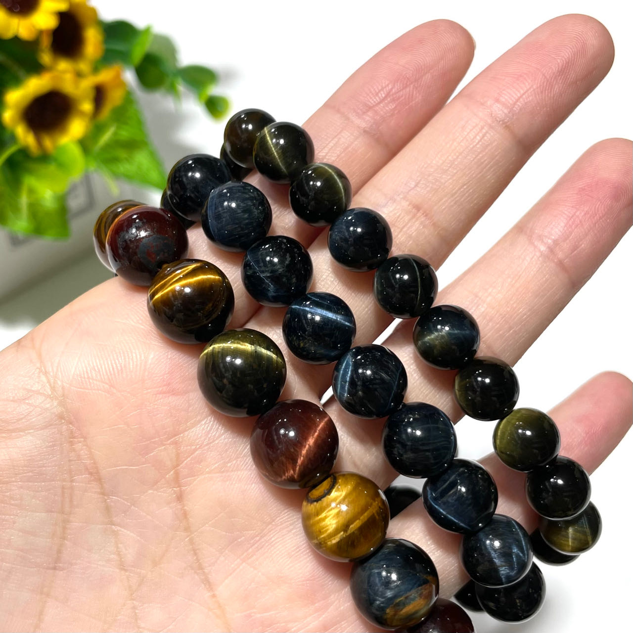 Black Blue Colourful Tiger Eye Bracelet Set 9mm 10mm 12mm Energy Healing Crystals Jewelry for Women DIY Bracelet From IG Crystal