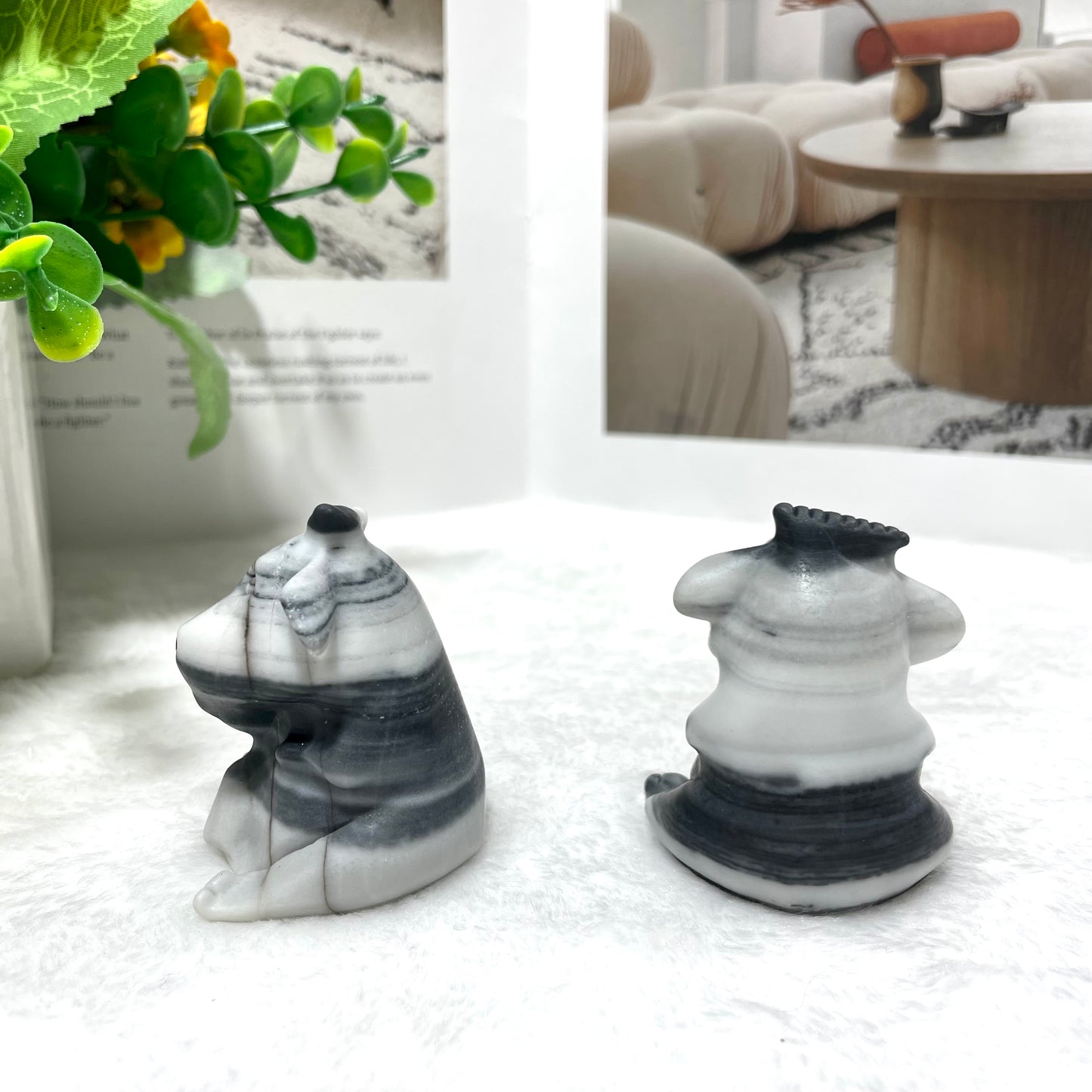 3 Counts Taiji Stone Tai Chi Stone Cow Crystal Carving Healing Stones Natural Stone Chakra Balancing Reiki Home Office Decor From IG Crystal