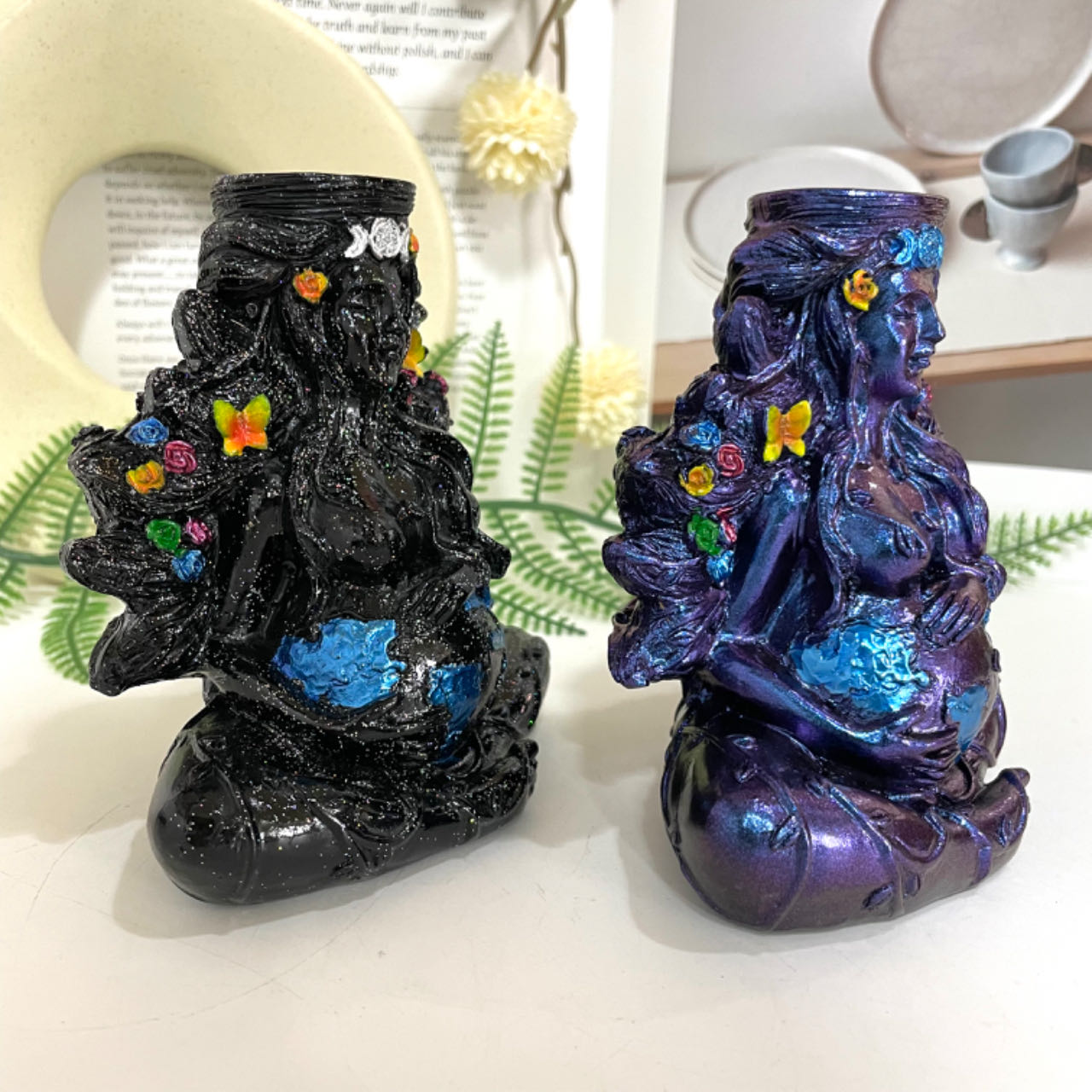 2PCS Stands Black Blue Healing Stone Home Decoration For Crystal Ball From IG Crystal