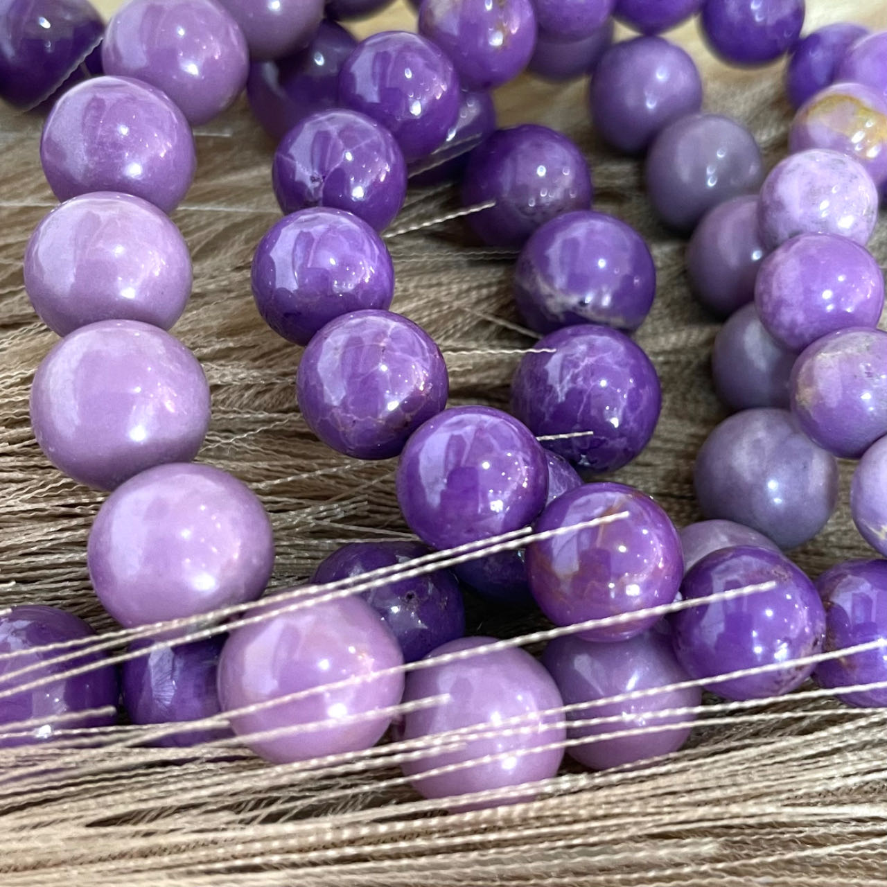 Purple Mica Bracelet 9~12mm Energy Healing Crystals Jewelry for Women DIY Bracelet From IG Crystal