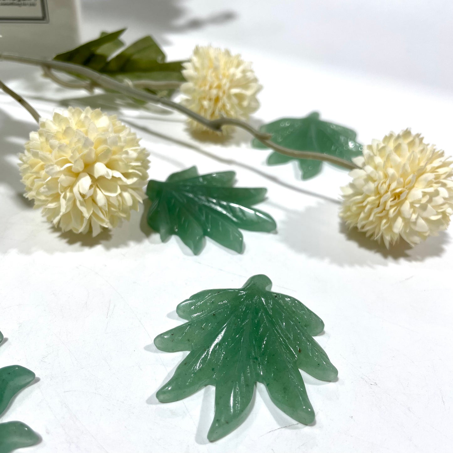 9 Counts Green Aventurine Leaf Crystal Carving Healing Stones Natural Stone Chakra Balancing Reiki Home Office Decor From IG Crystal