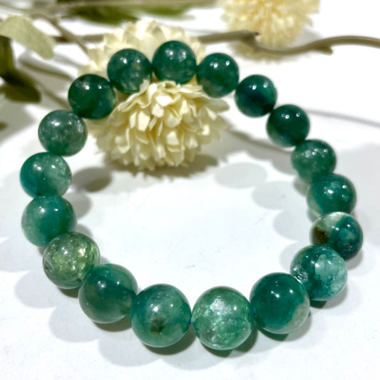 1 Count Green Mika Crystal Bracelet 11~12mm Energy Healing Crystals Jewelry for Women DIY Bracelet From IG Crystal