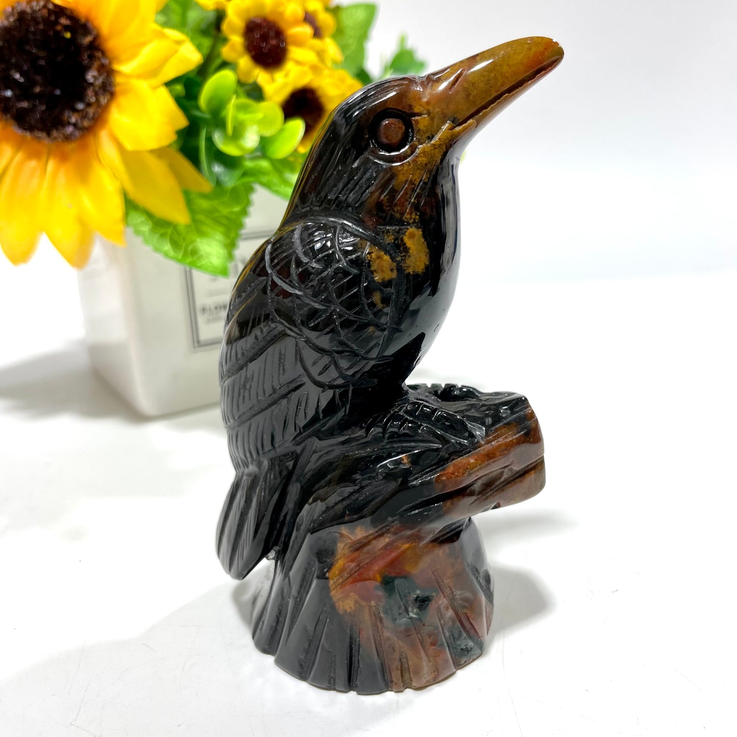 1 Count India Agate Bird Crystal Carving Healing Stones Natural Stone Chakra Balancing Reiki Home Office Decor From IG Crystal