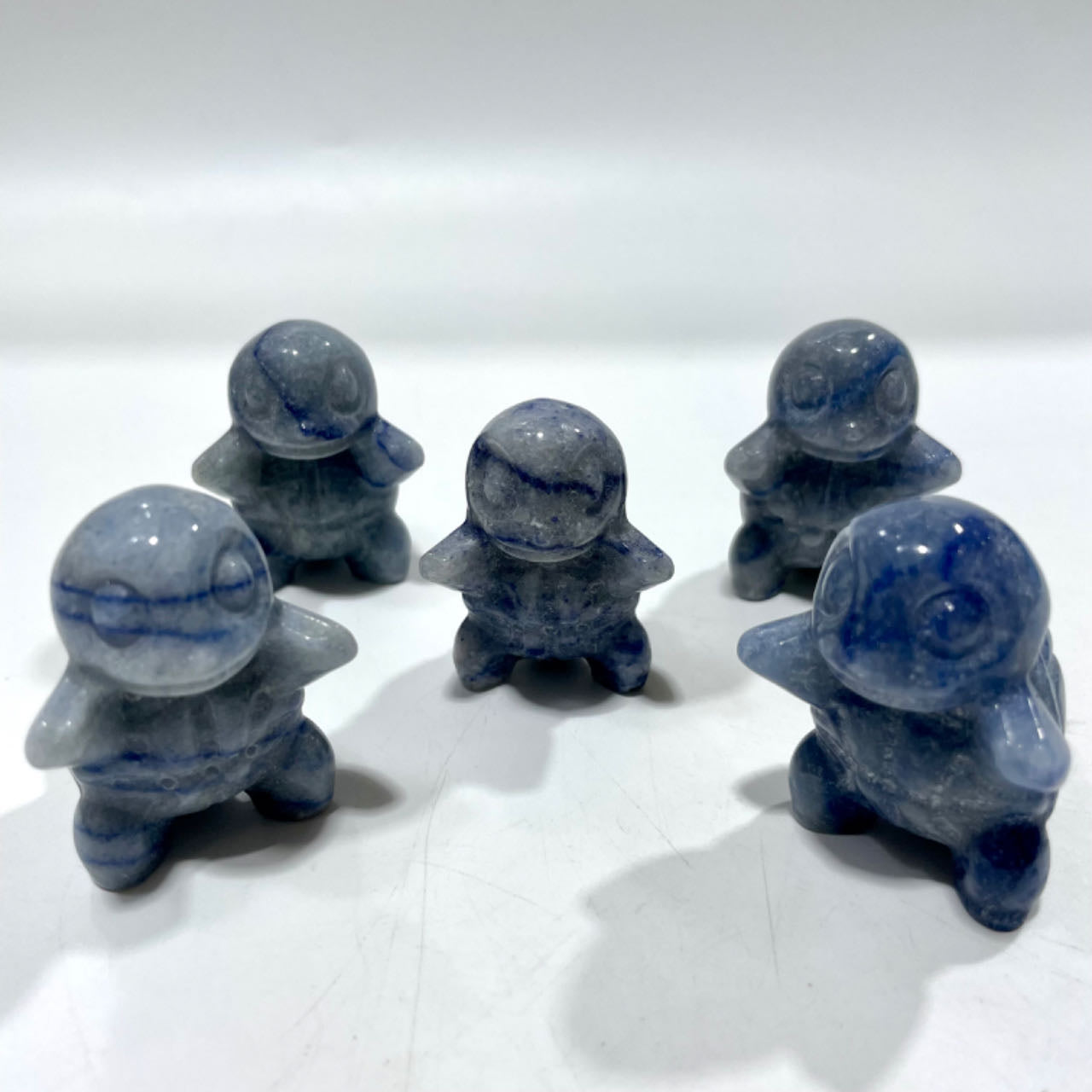 2 Counts Blue Aventurine Squirtle Crystal 5CM Pokemon Crystal Natural Gemstone Semi Precious Healing Crystals Enhance Positive Energy Home Decoration From IG Crystal