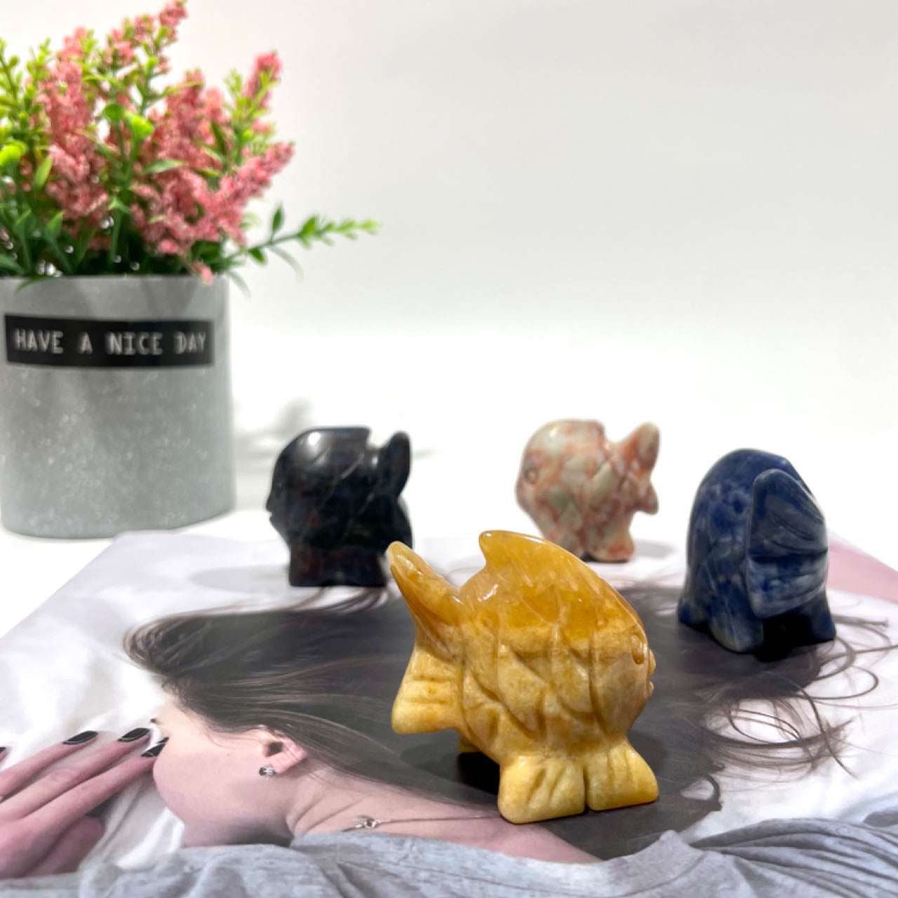 5 Counts Various Materials Goldfish Crystal Carving Healing Crystal Gem Reiki Healing Home Decor Crystal Jewelry Shop Pretty Crystals From IG Crystal