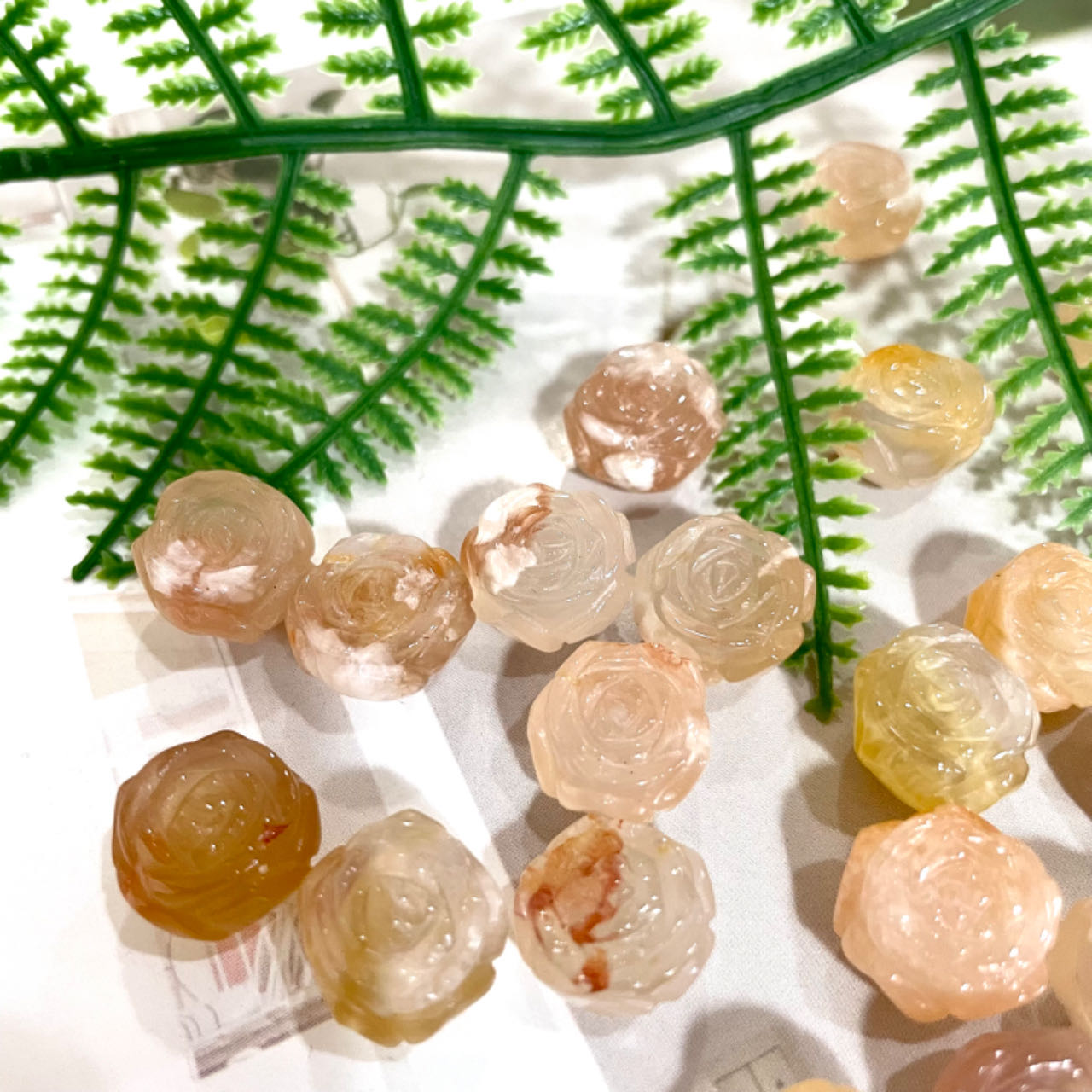 10 Counts Flower Agate Rose Crystal Healing Crystal Home Decoration From IG Crystal