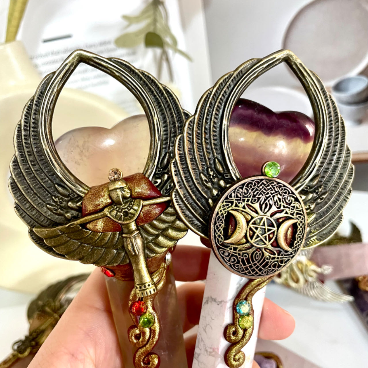 Different Maerail Magic Wands High Quality Natural Flourite Citrine Apatite Amethyst Rose Quartz From IG Crystal