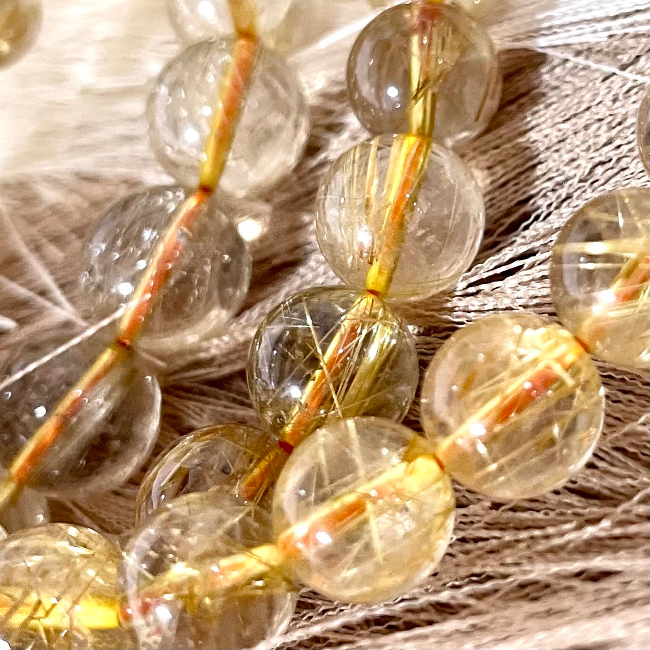 Golden Rutile Bracelet 9mm 10mm 11mm 12mm 13mm Energy Healing Crystals Jewelry for Women DIY Bracelet From IG Crystal