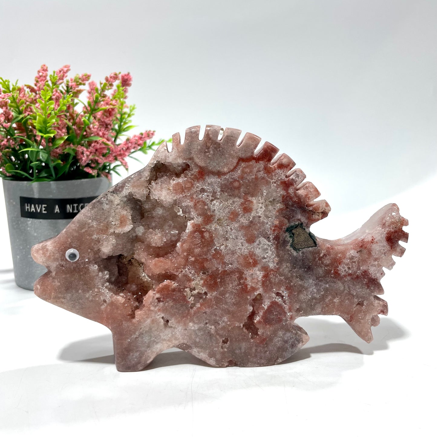 1 Count Pink Amethyst Fish Elephant Rabbit Crystal Carving Healing Stones Natural Stone Chakra Balancing Reiki Home Office Decor From IG Crystal