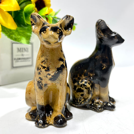 2 Counts Picture Jasper Egypt Cat Sphynx Cat Crystal Carving Healing Stones Natural Stone Chakra Balancing Reiki Home Office Decor From IG Crystal