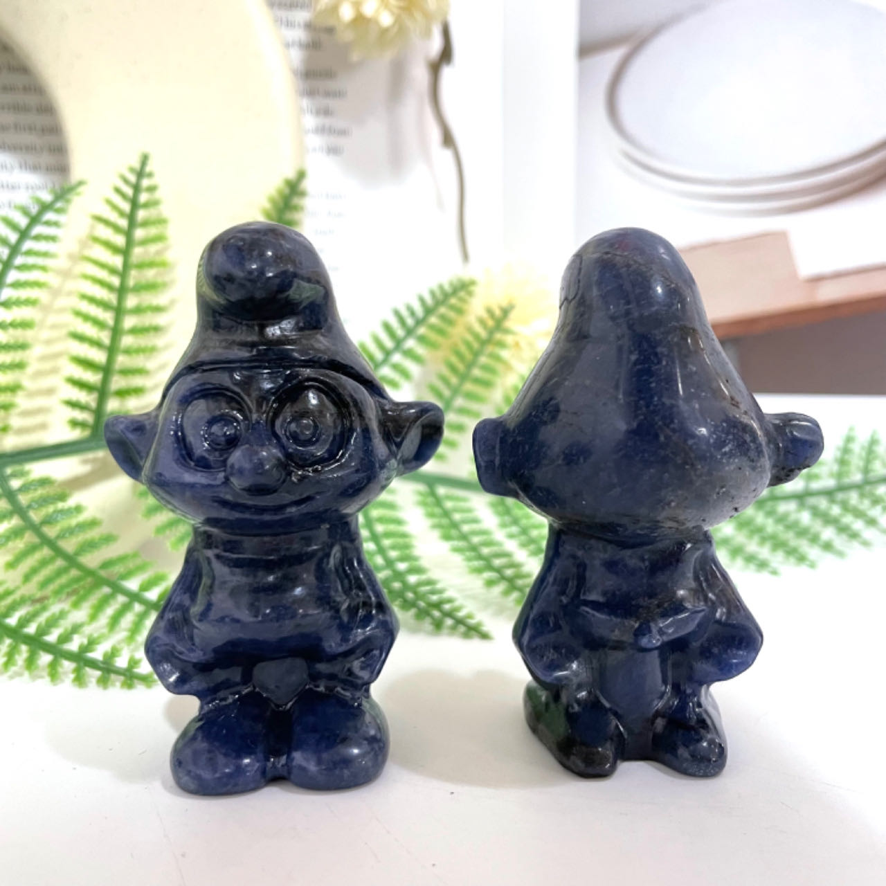 2PCS Smurf Crystal Sodalite Healing Stone Home Decoration From IG Crystal