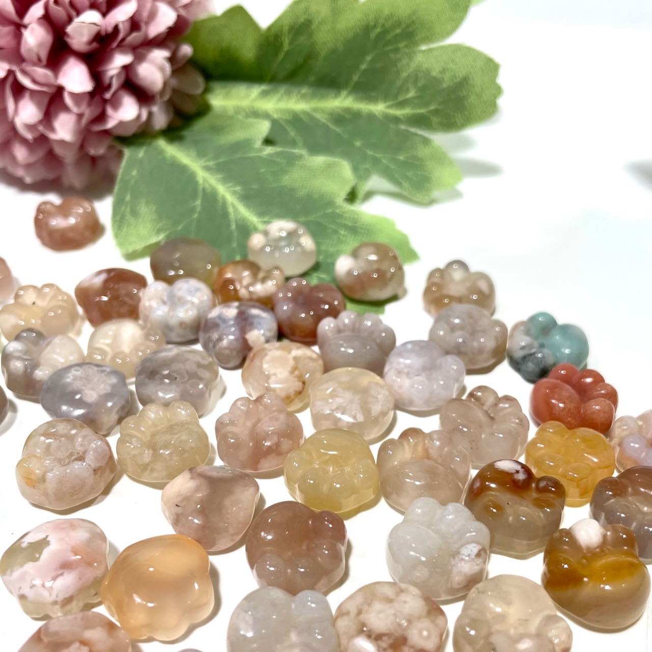 20 Counts Flower Agate Cat's Paw Crystal Healing Crystal Home Decoration From IG Crystal
