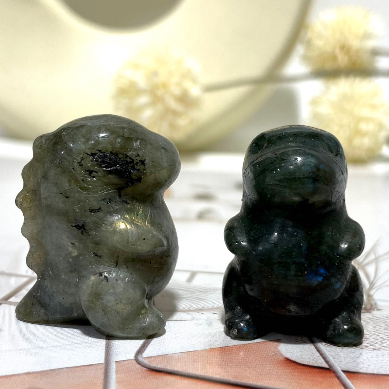 5 Counts Labradorite Small Dinosaur Crystal Healing Crystal Home Decoration From IG Crystal