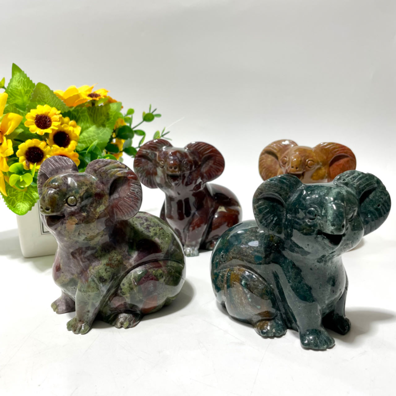 1 Count Ocean Jasper Koala Healing Crystal Gem Reiki Healing Home Decor Crystal Jewelry Shop Pretty Crystals From IG Crystal