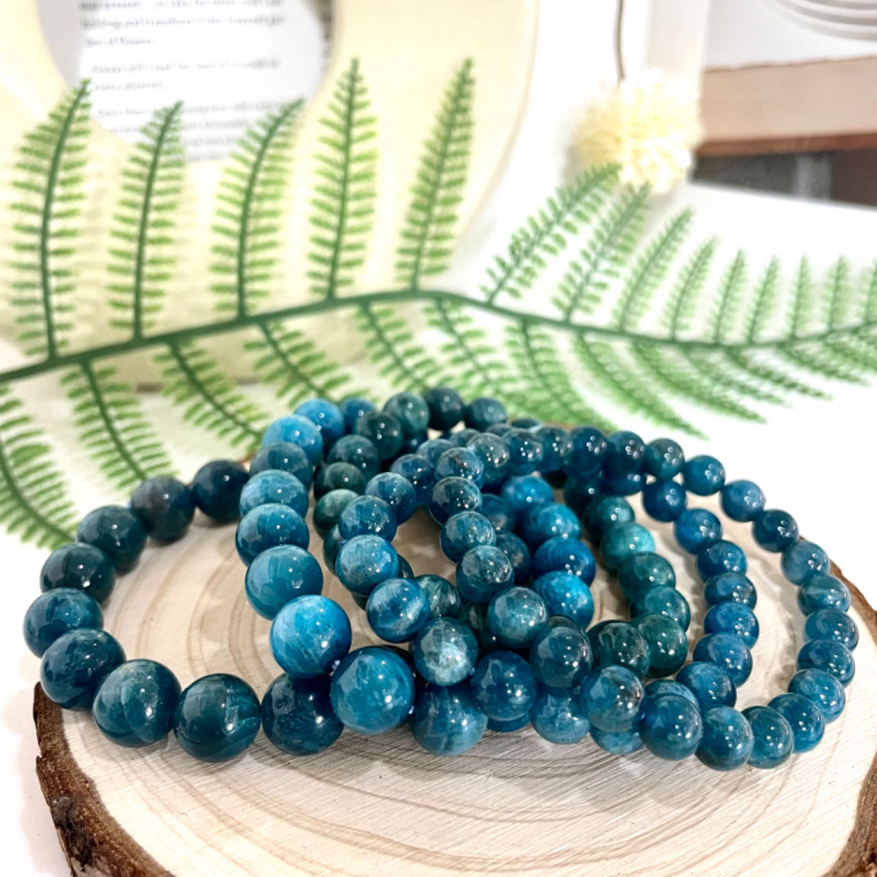 Blue Apatite Bracelet 7~11mm Energy Healing Crystals Jewelry for Women DIY Bracelet From IG Crystal