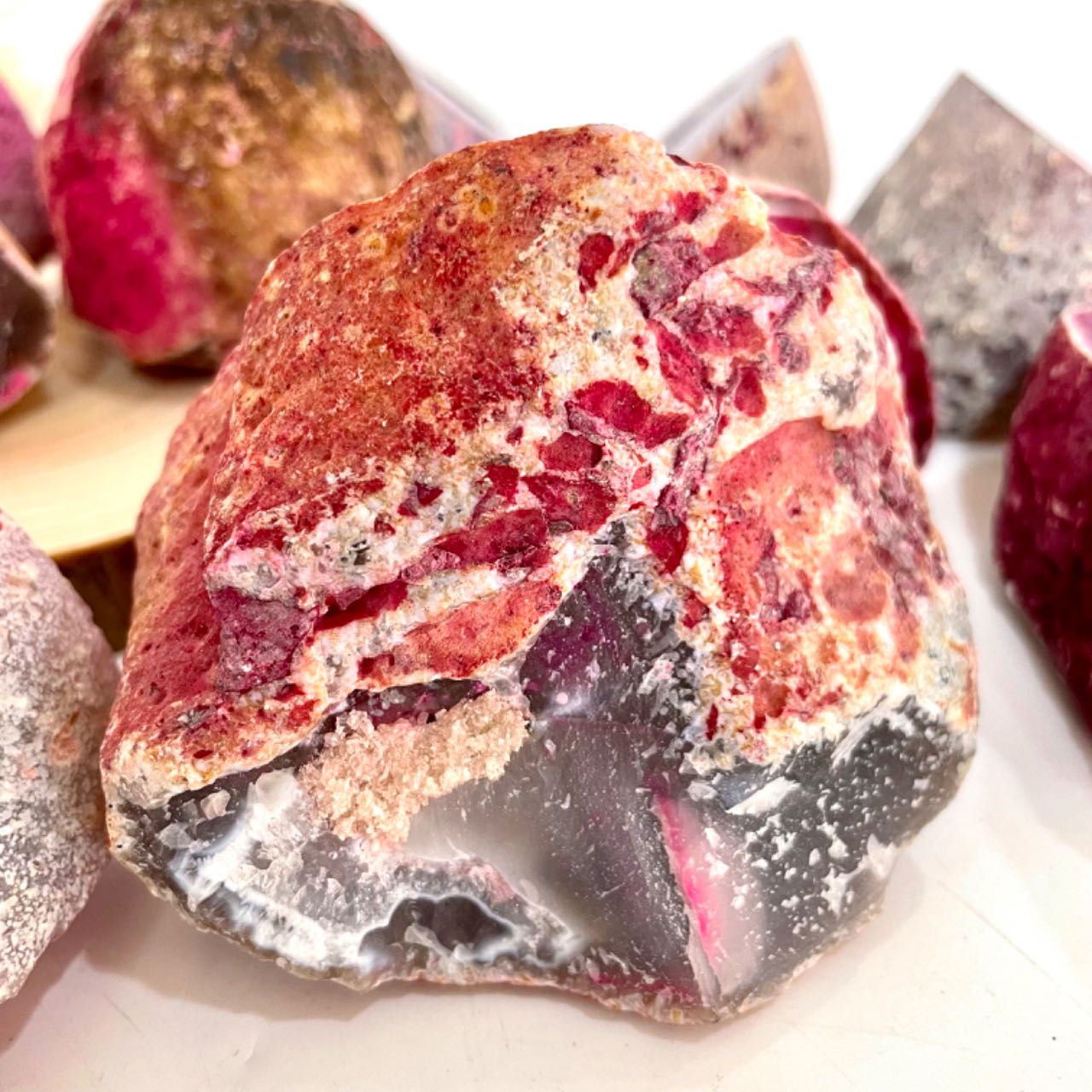 Any 2PCS Pink Druzy Natural Raw Geode From IG Crystal